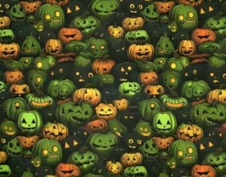 Zombie Pumpkins dog collar #4